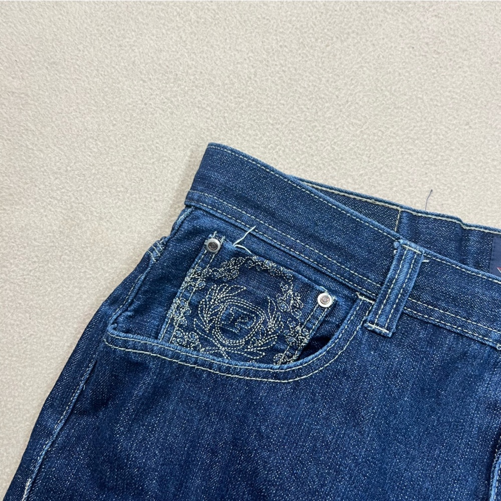 Phat Farm Jeans Mens 40x30 Dark Wash Straight Fit Pants Embroidered Pockets - Picture 6 of 10